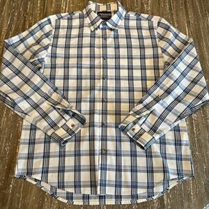 Mountain Khakis Long Sleeve Dress Shirt Classic Fit Blue Plaid Men’s Size L